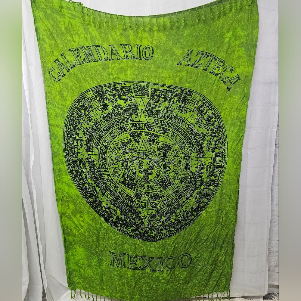 Unbranded Mexico Scarf Shawl Wall Hanging Tie Dye Boho Hippie Fringed